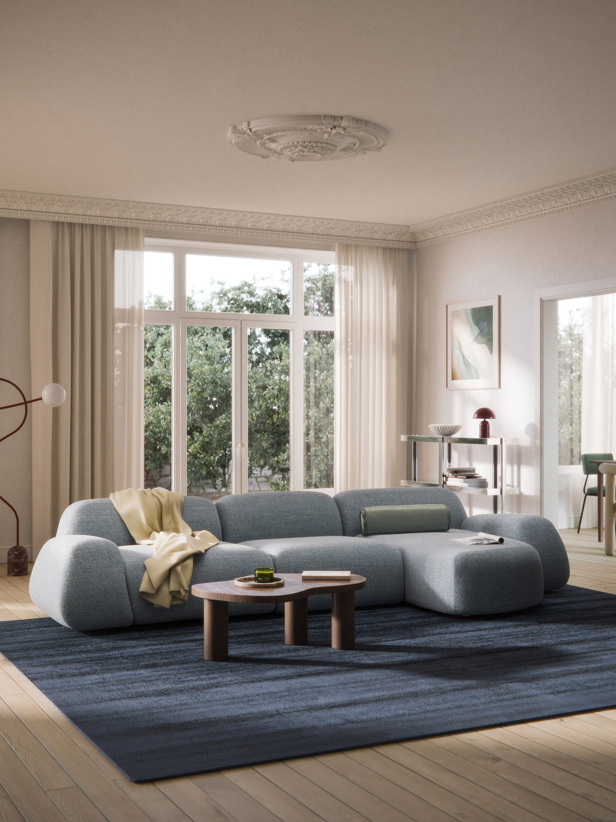 Wolgarth Modular Corner Sofa in Bouclé, 4-Seater
