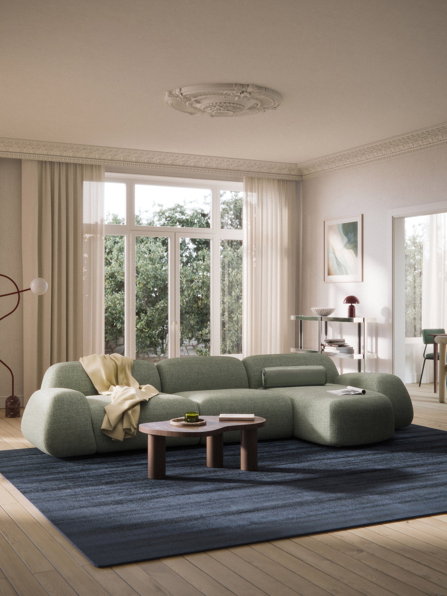 Wolgarth Modular Corner Sofa in Bouclé, 4-Seater