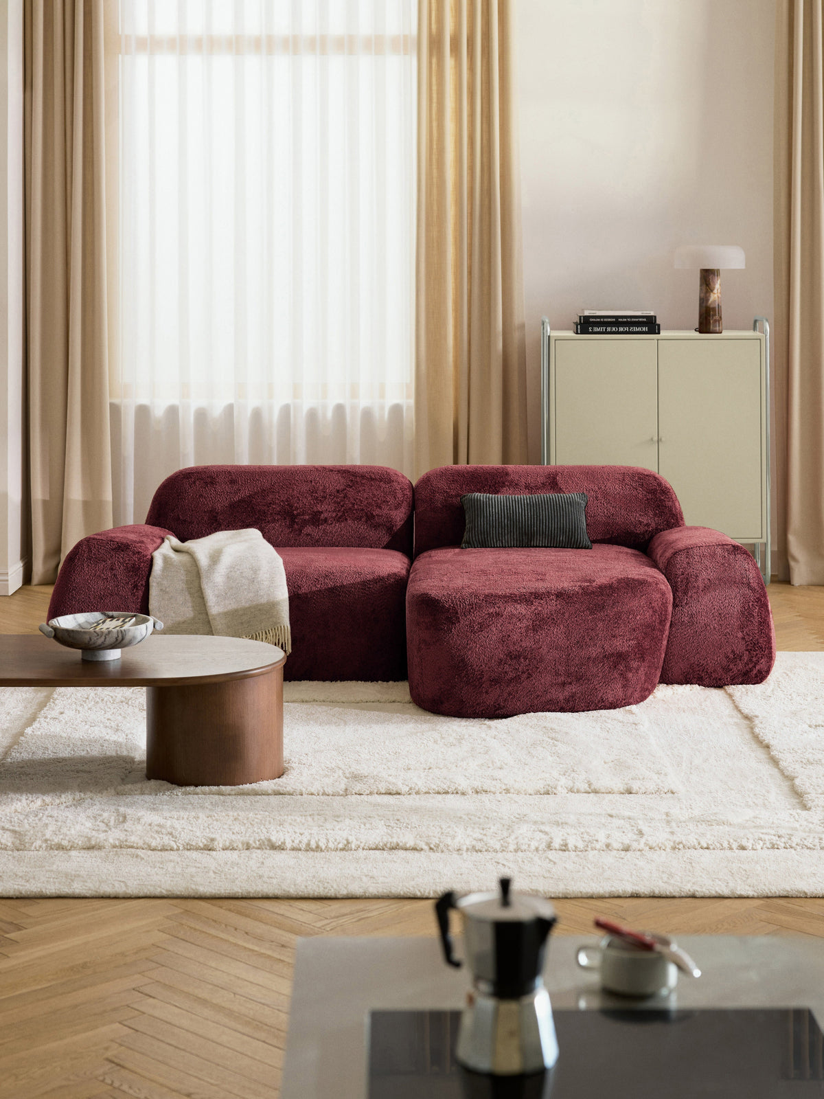 Wolgarth Modular Corner Sofa in Teddy Bouclé, 3-Seater