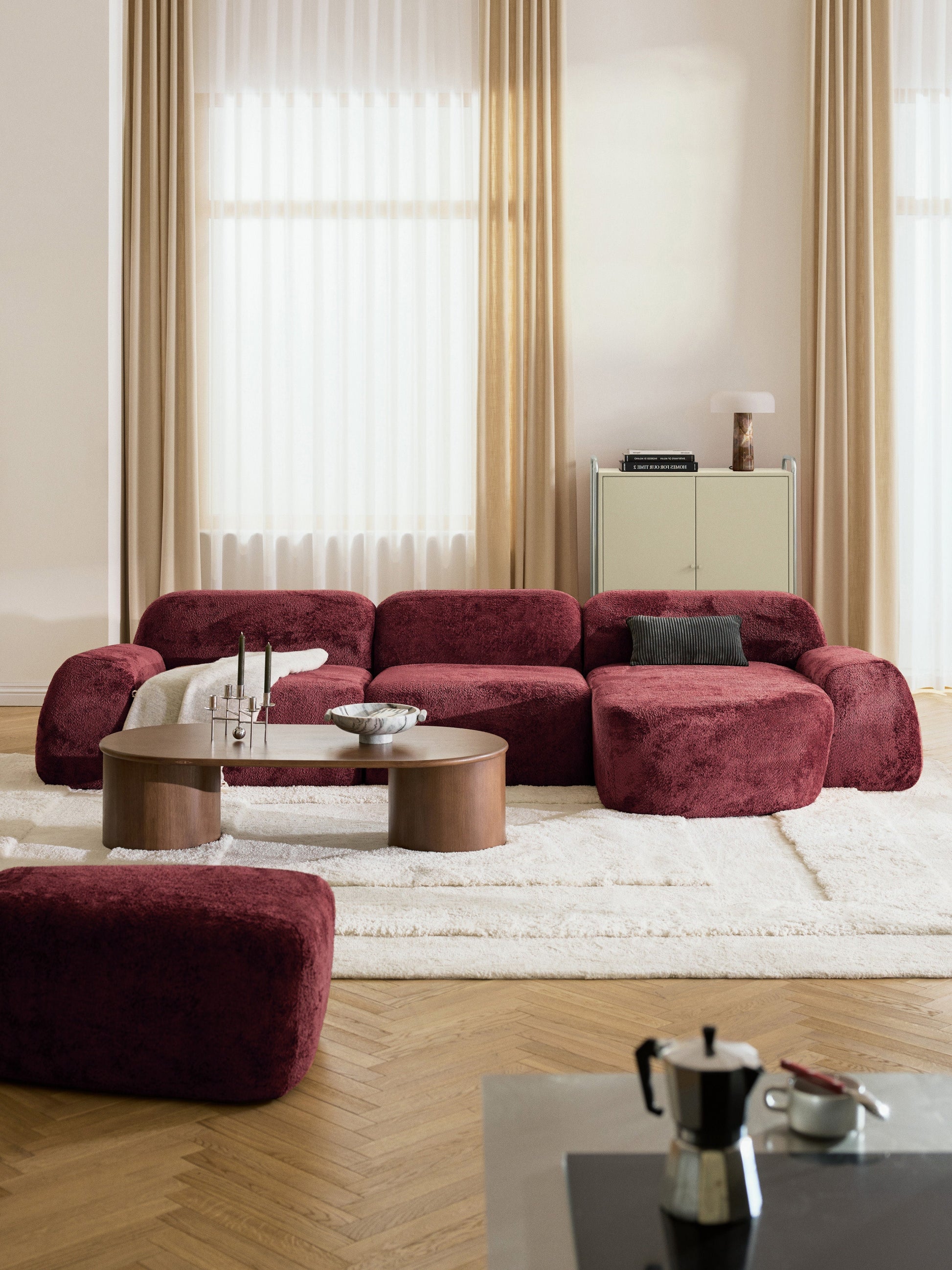Wolgarth Modular Teddy Bouclé Corner Sofa (4-Seater)