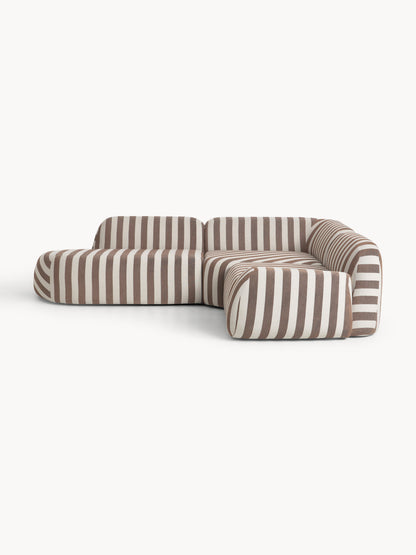 Wolgarth Striped Modular Corner Sofa (4-Seater) with Chaise Longue
