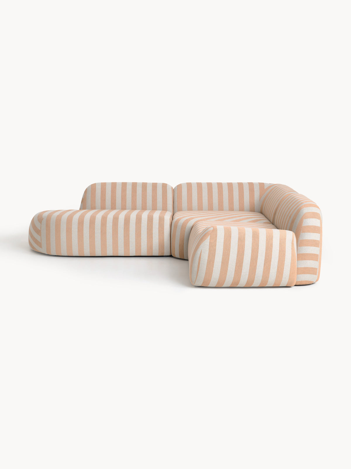 Wolgarth Striped Modular Corner Sofa (4-Seater) with Chaise Longue