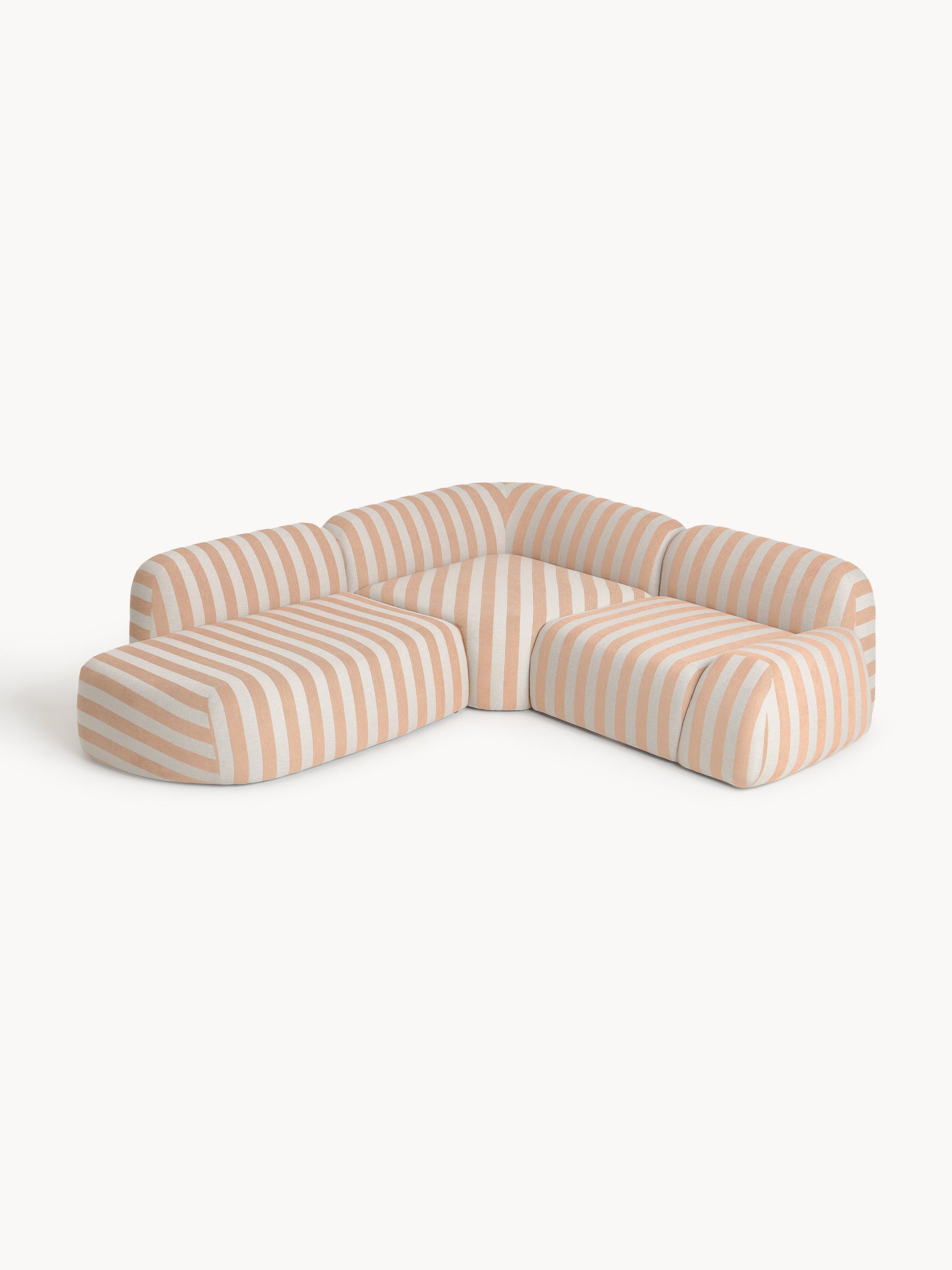 Wolgarth Striped Modular Corner Sofa (4-Seater) with Chaise Longue