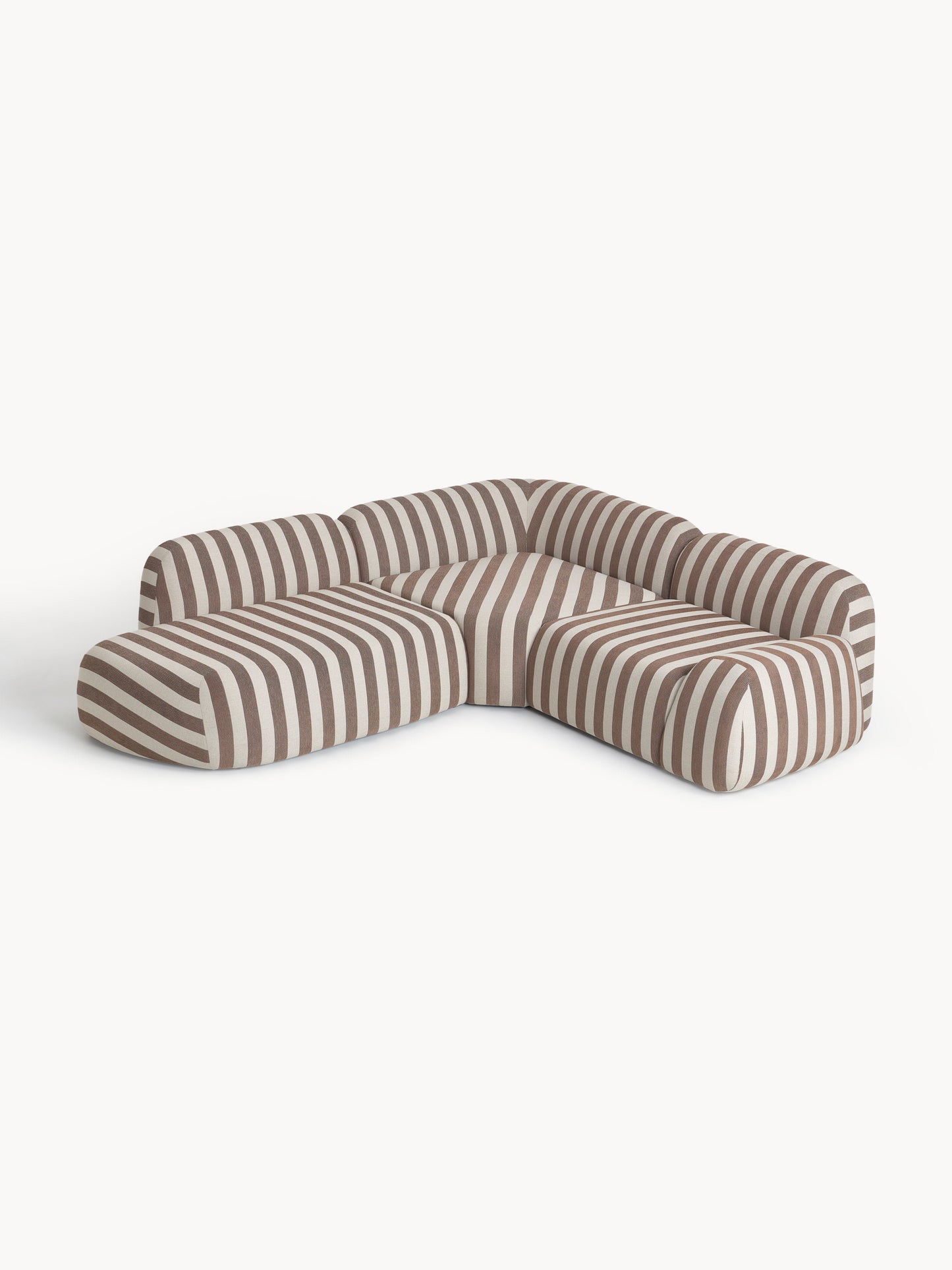 Wolgarth Striped Modular Corner Sofa (4-Seater) with Chaise Longue