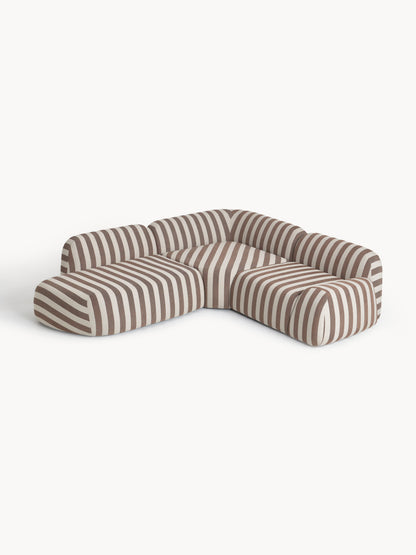 Wolgarth Striped Modular Corner Sofa (4-Seater) with Chaise Longue