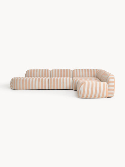Wolgarth Striped XL Modular Corner Sofa with Chaise Longue