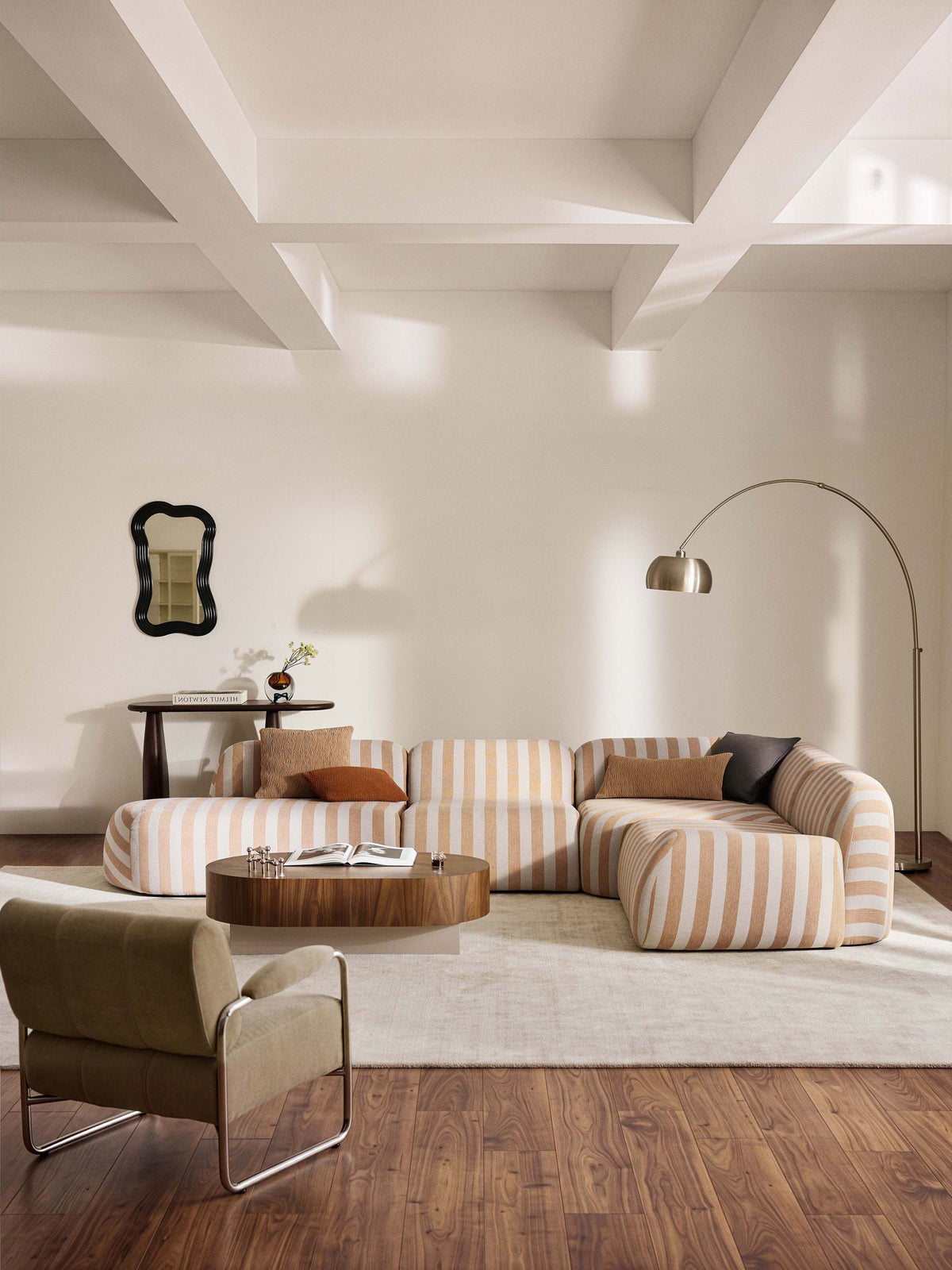 Wolgarth Striped XL Modular Corner Sofa with Chaise Longue