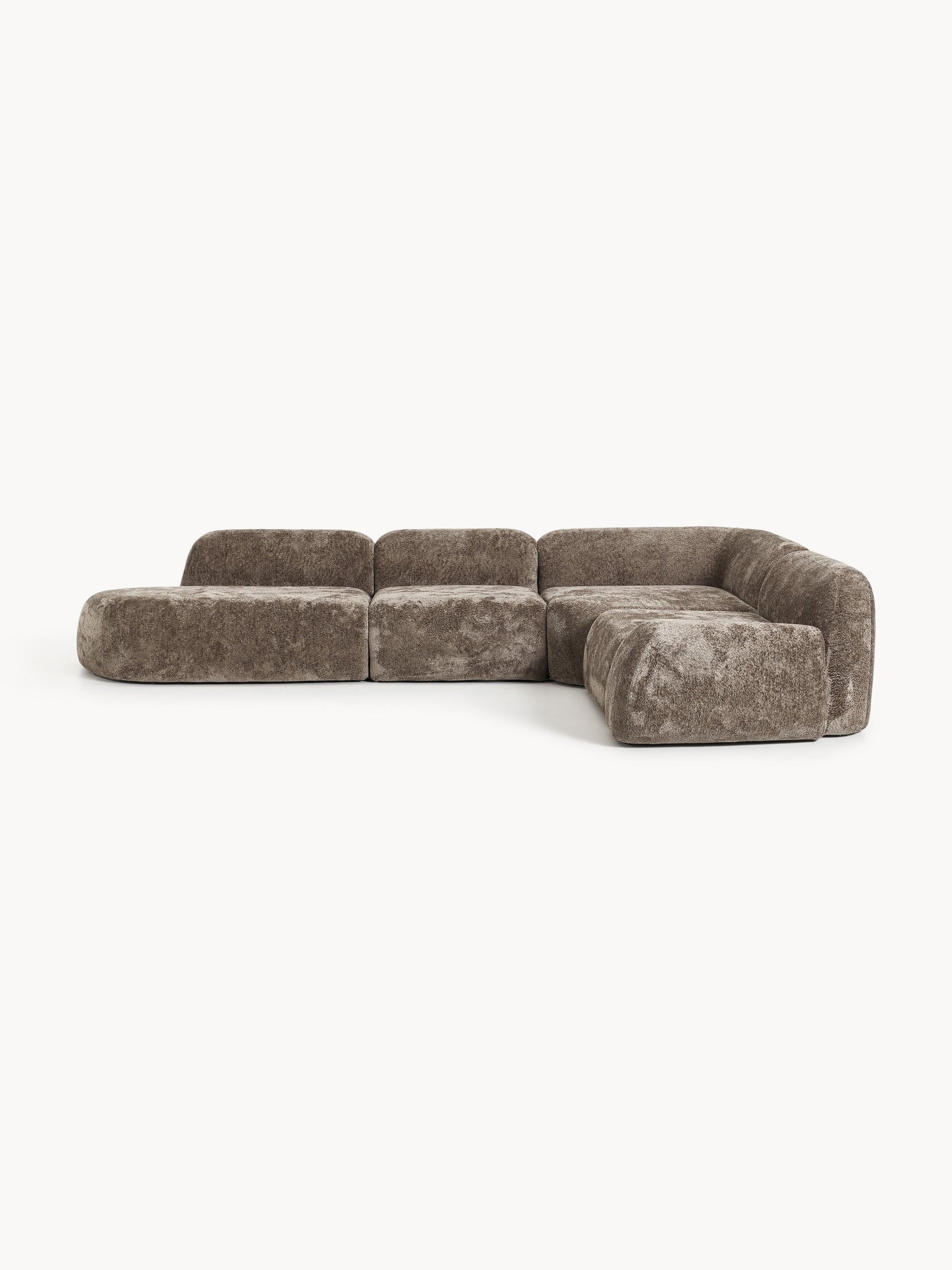 Wolgarth XL Modular Teddy Bouclé Corner Sofa with Chaise Longue