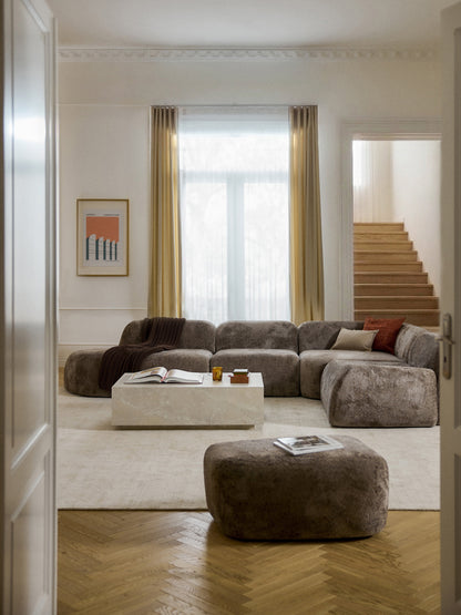 Wolgarth XL Modular Teddy Bouclé Corner Sofa with Chaise Longue