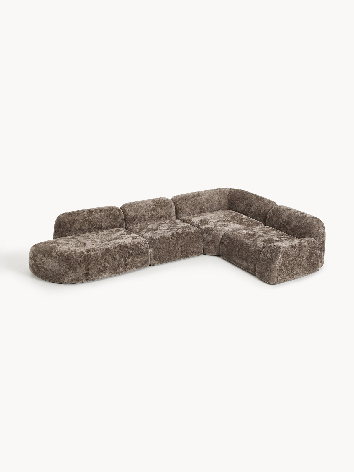 Wolgarth XL Modular Teddy Bouclé Corner Sofa with Chaise Longue