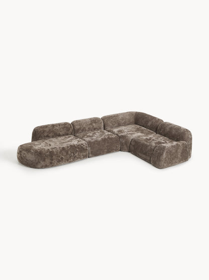 Wolgarth XL Modular Teddy Bouclé Corner Sofa with Chaise Longue